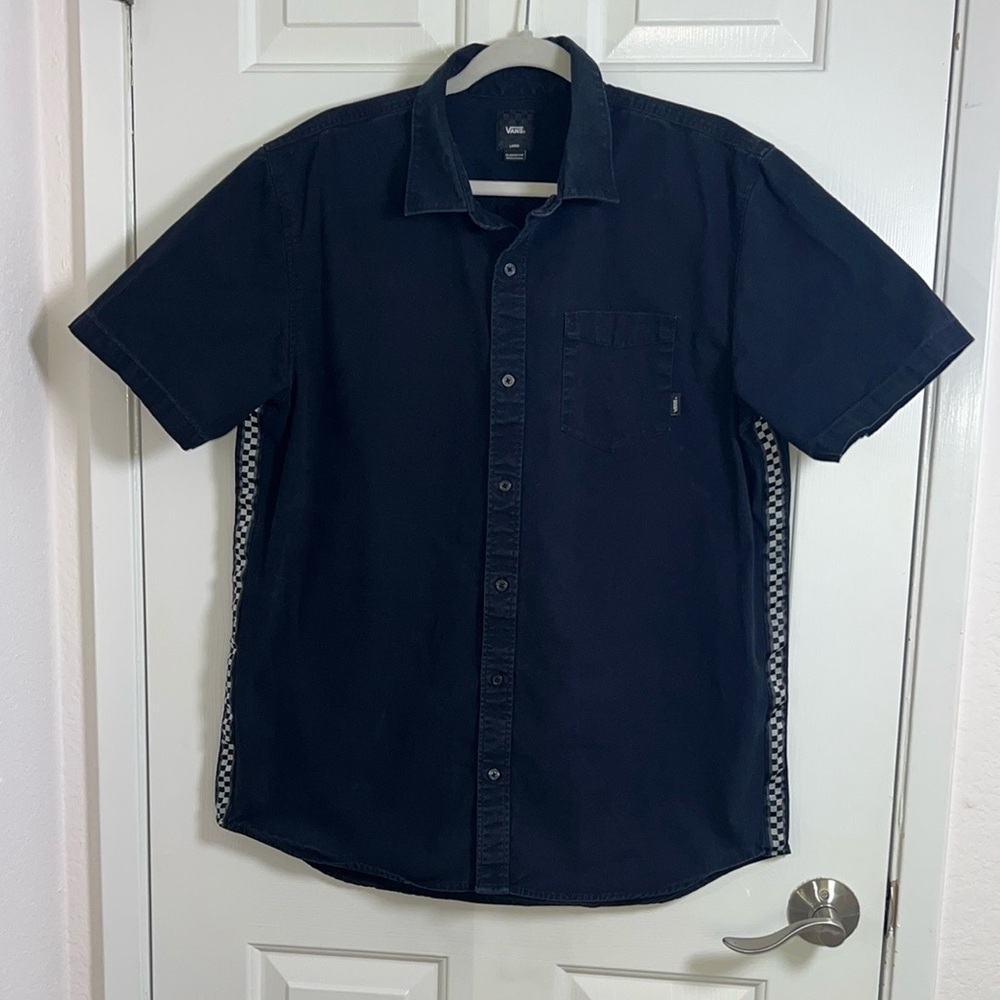 Vans Blue Casual Button Down Shirt Slim Fit